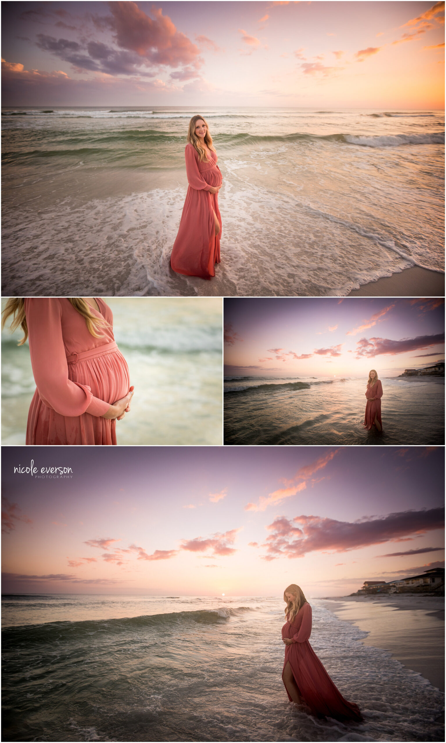 Sunset Maternity Session on the beach in Seaside Florida