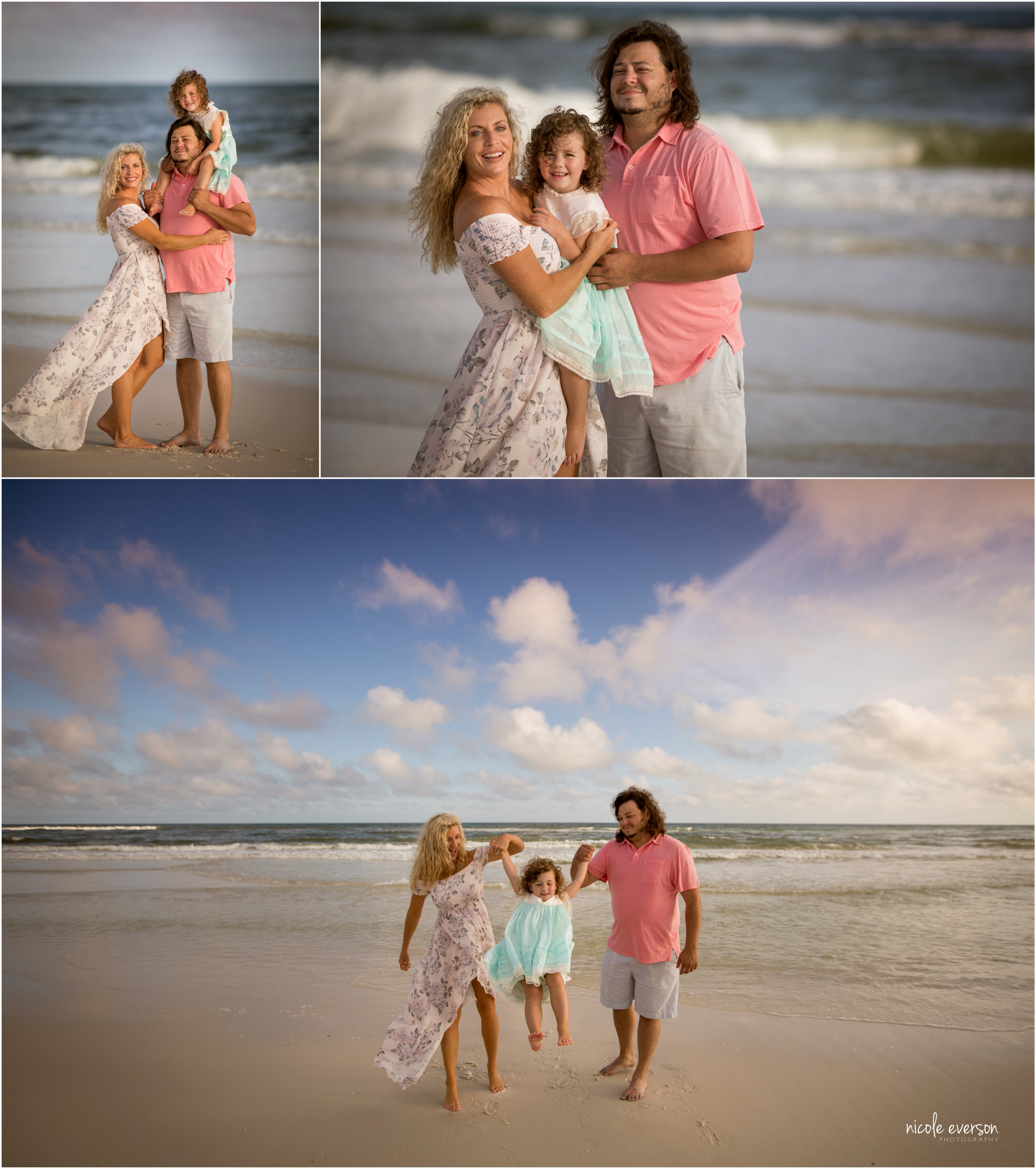 watercolor beach family photographer
