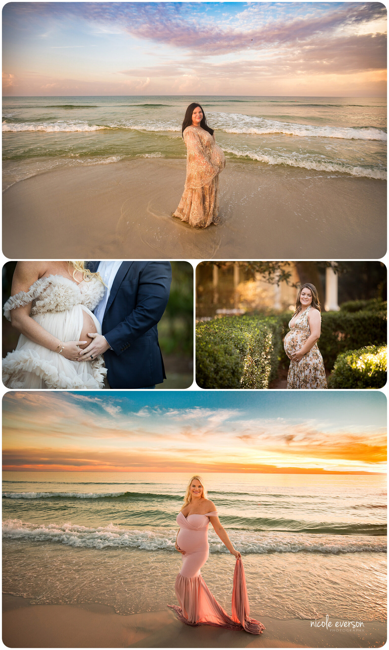 Seaside beach maternity photographer