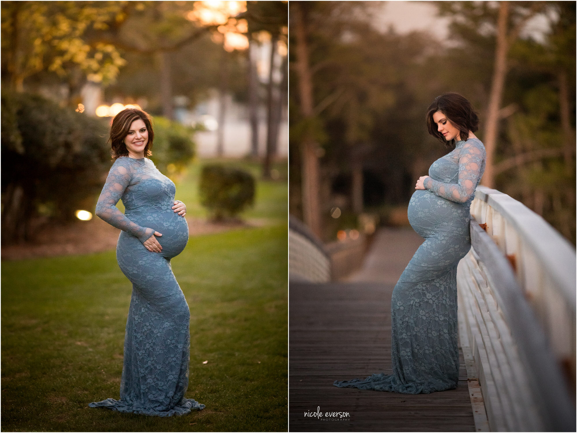 blue maternity gown
