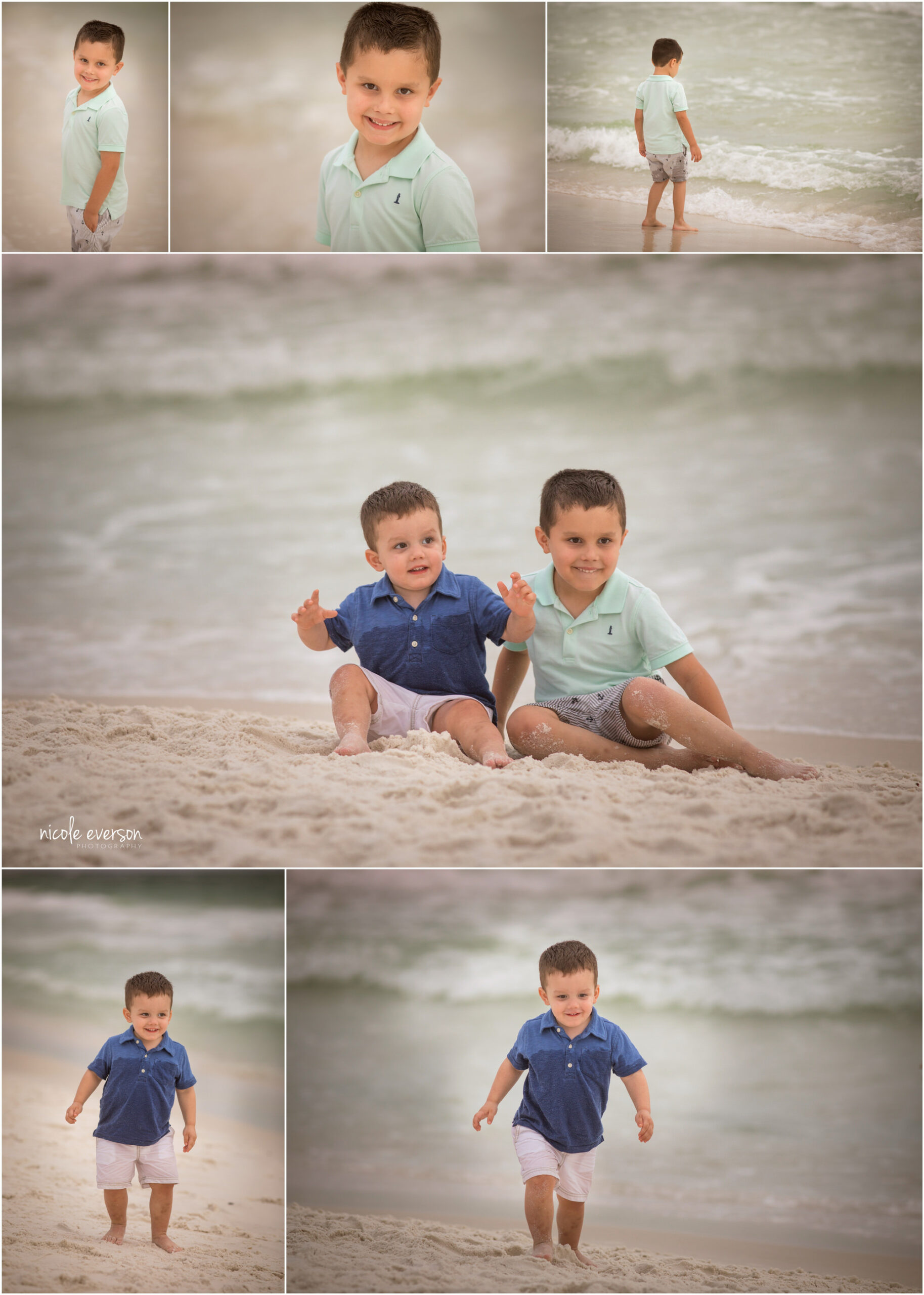 two young kids playing on the beach