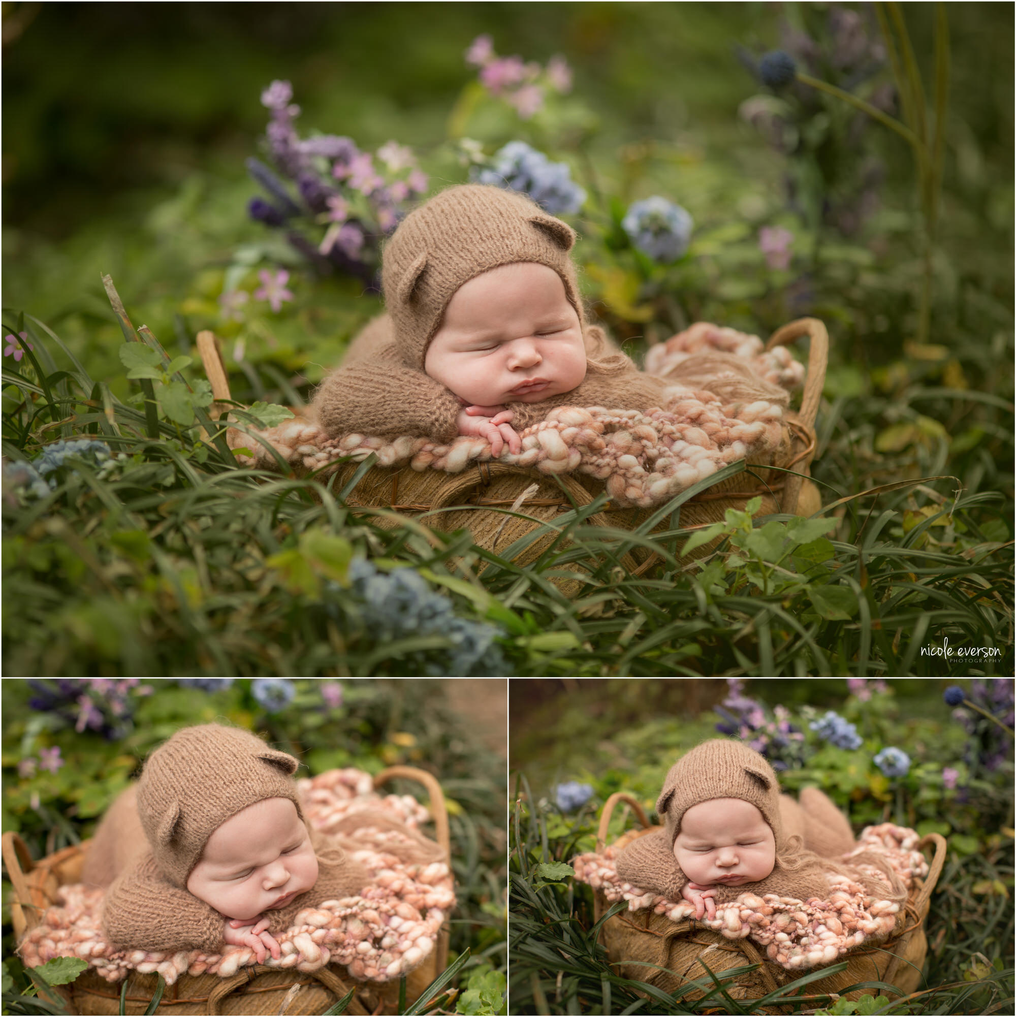 newborn baby photographed outside