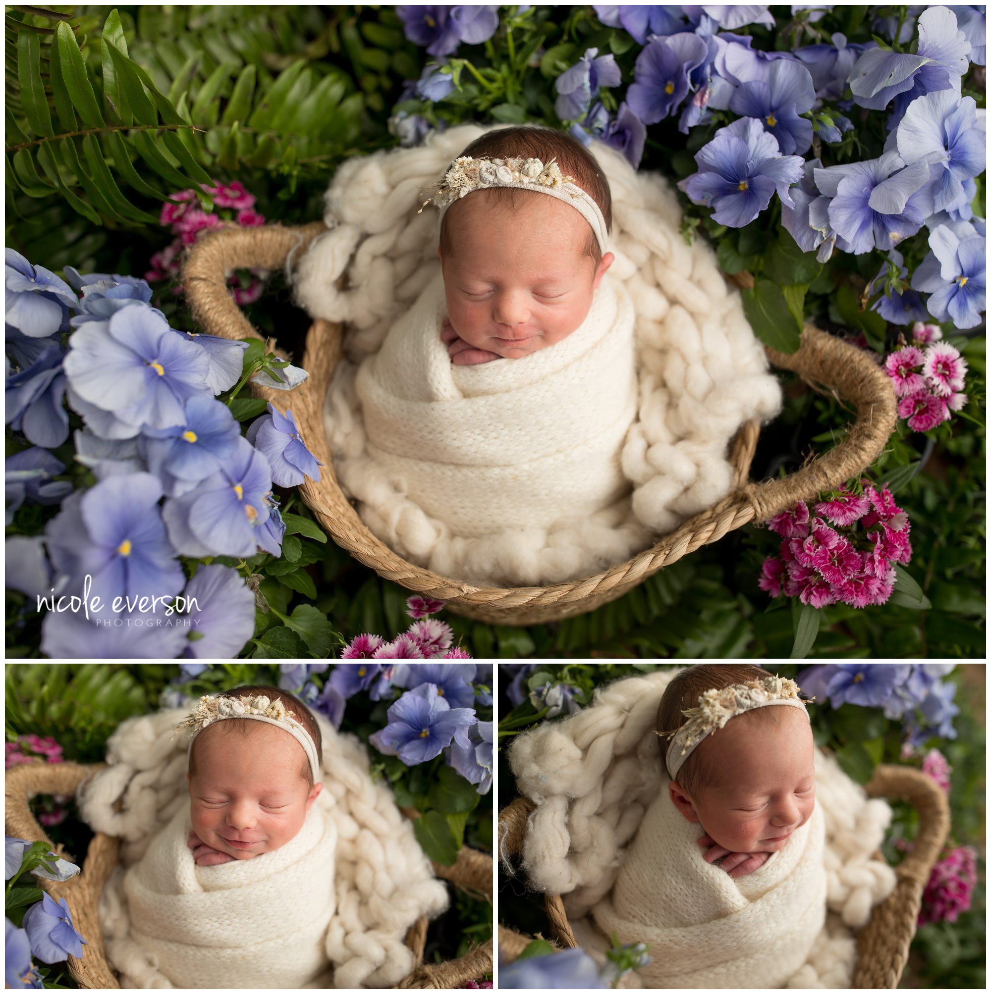 newborn photos with flowers