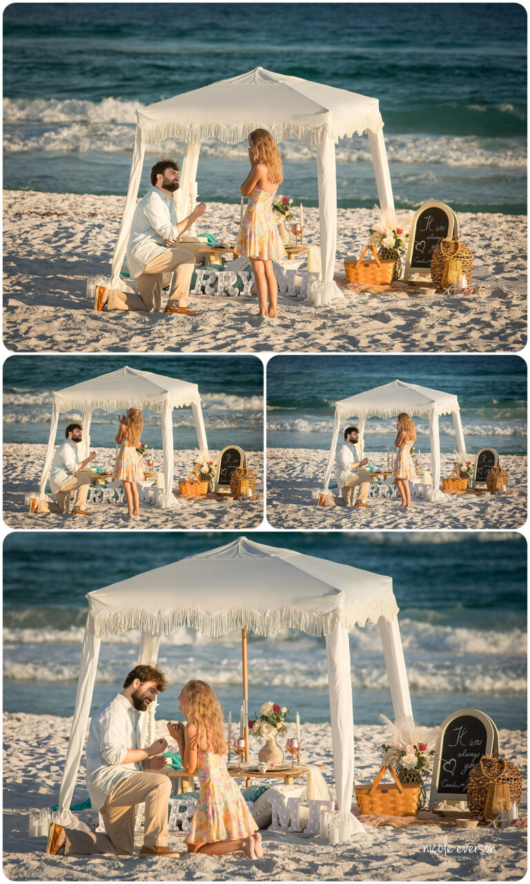 Destin beach proposal photographer