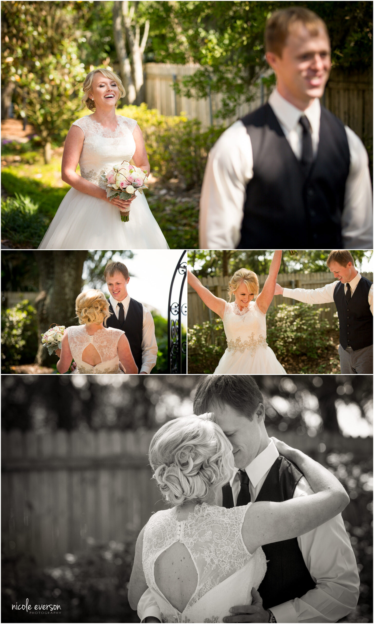 Destin beach wedding first look