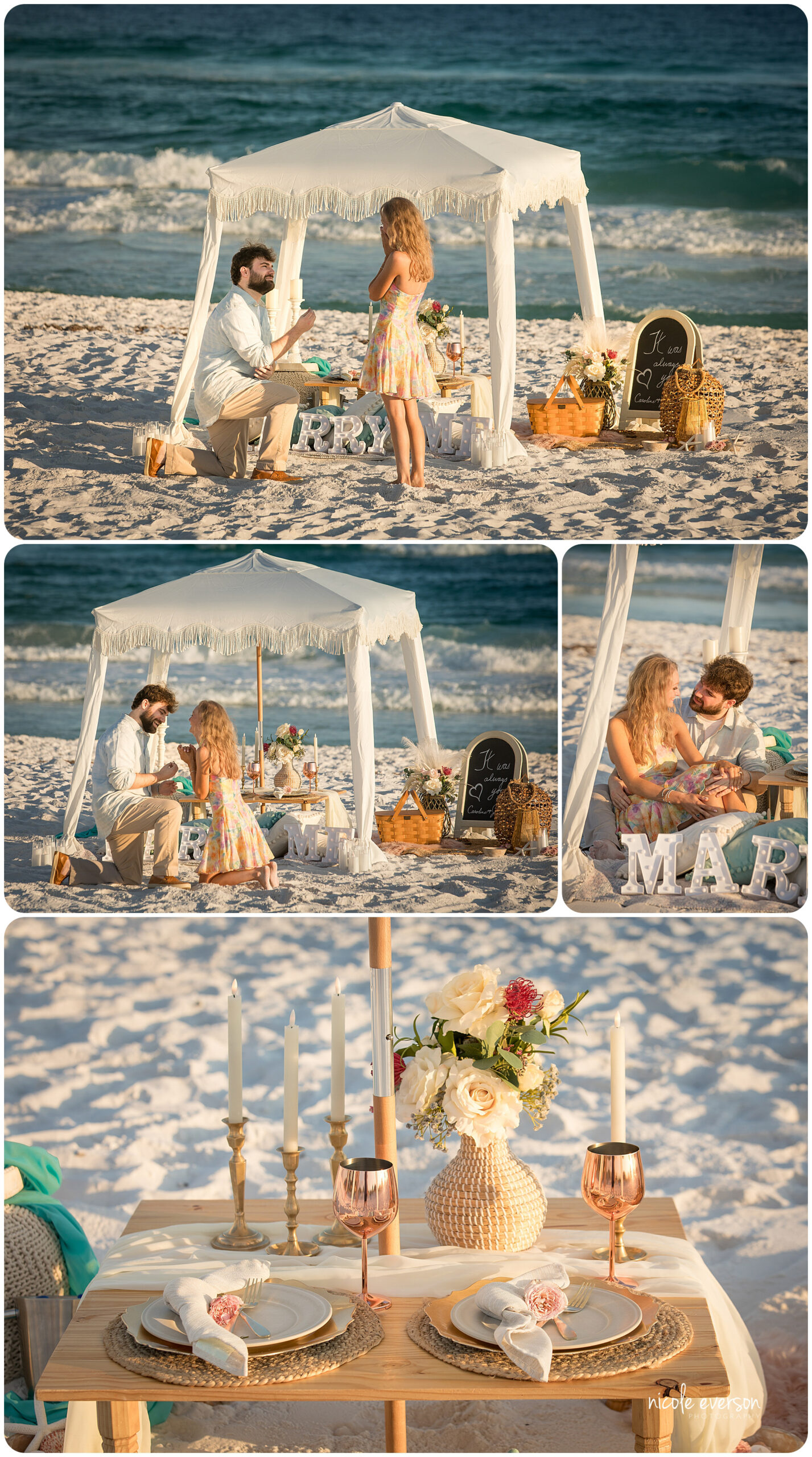 Destin beach surprise proposal photographer