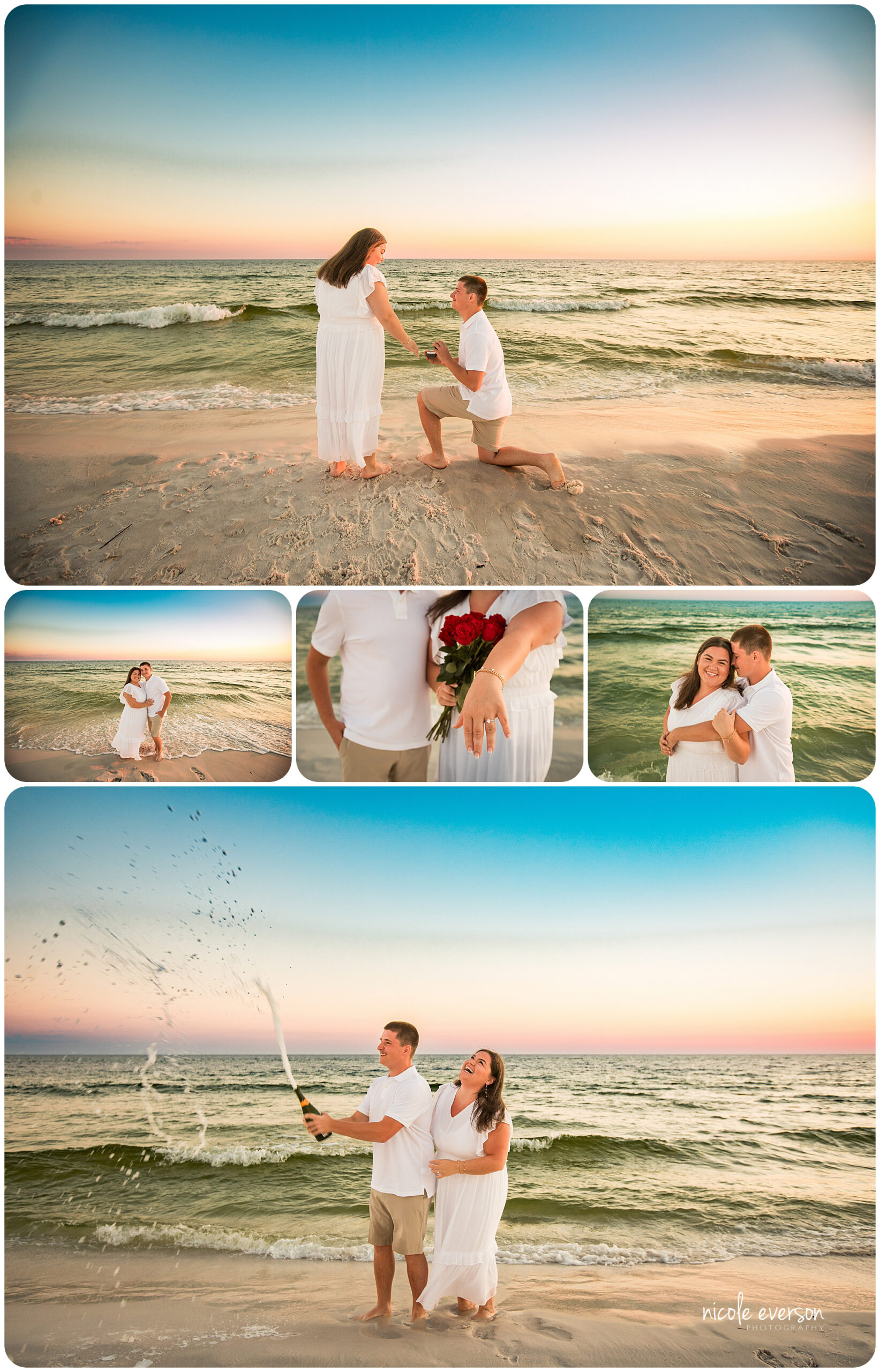 Seagrove beach surprise proposal photographer