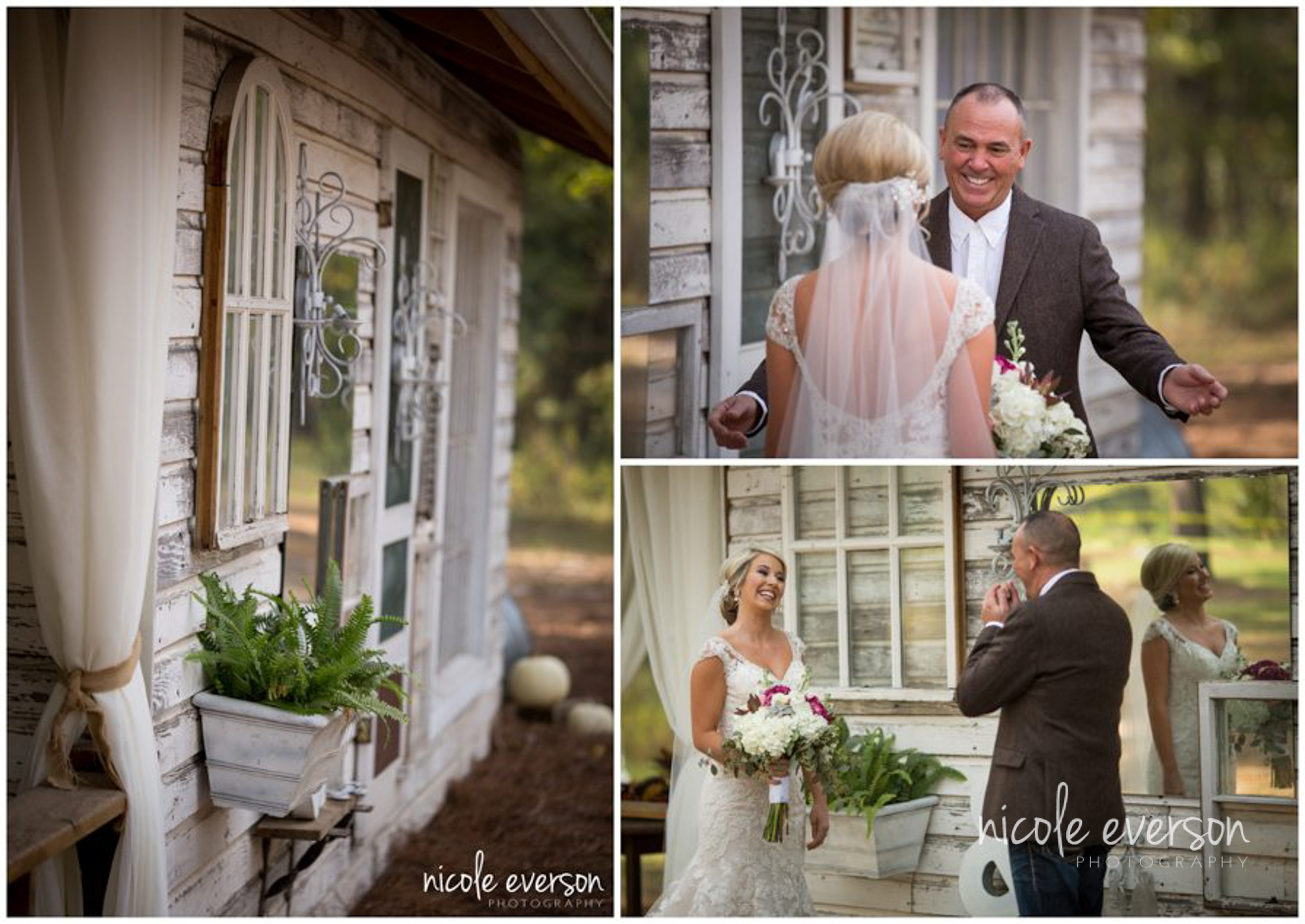 Wedding day father of the bride first look