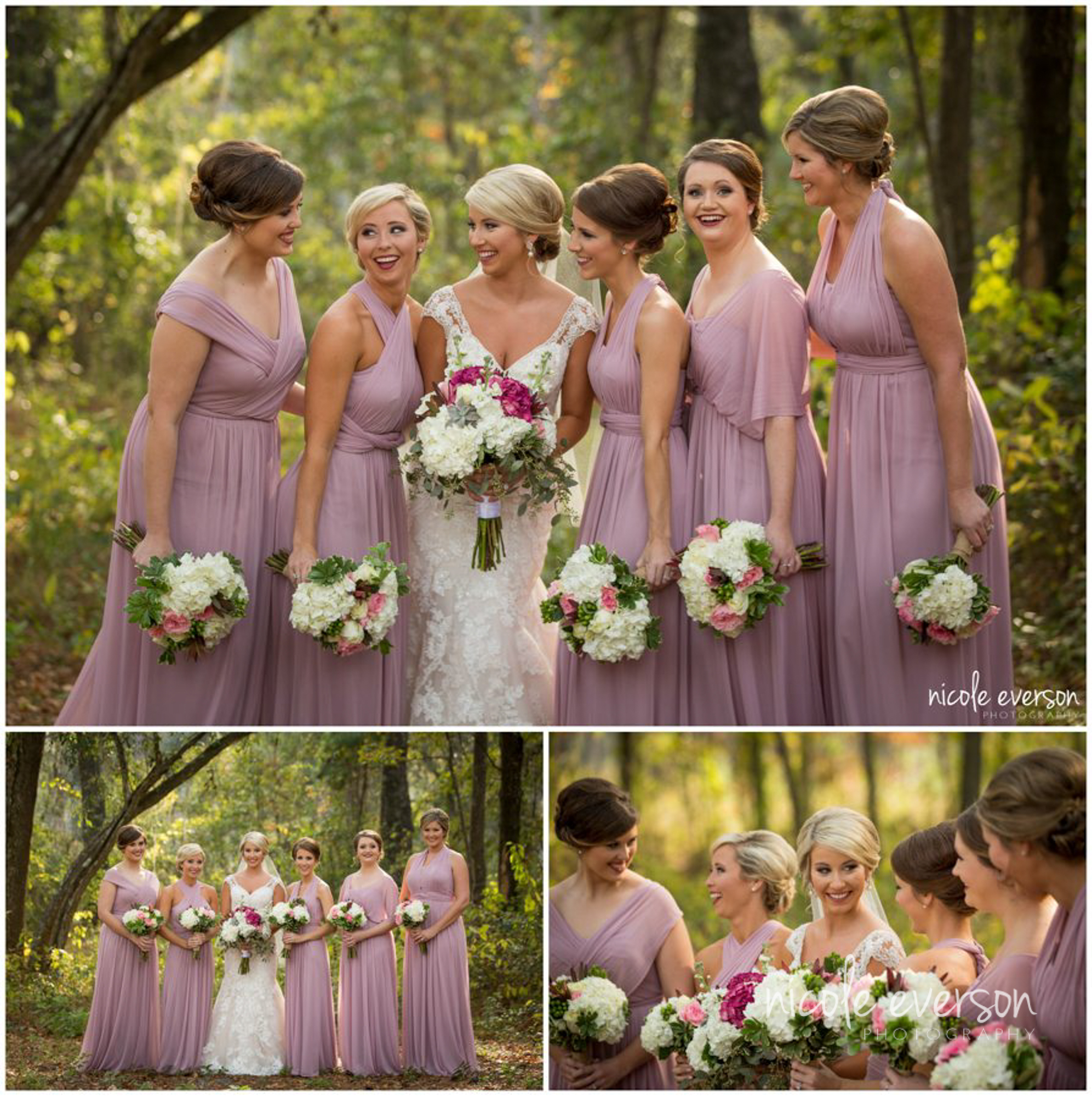 bridal party on a fall wedding day