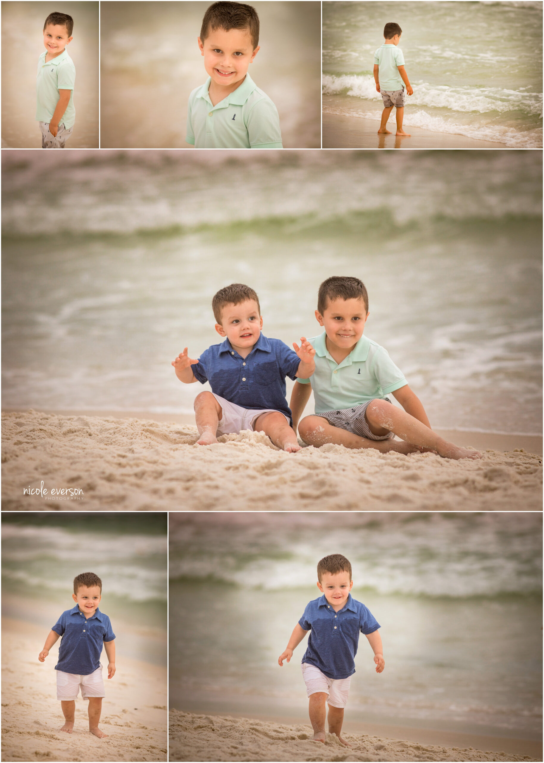 two young kids playing on the beach