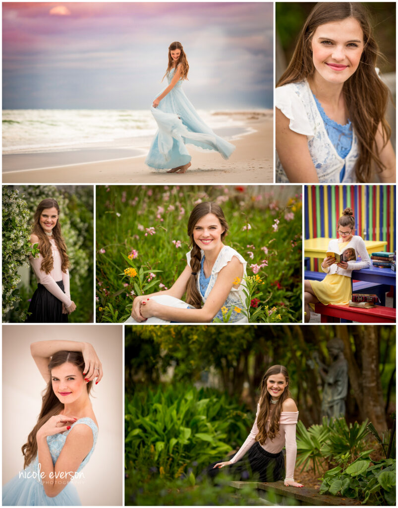 Seaside beach senior photos