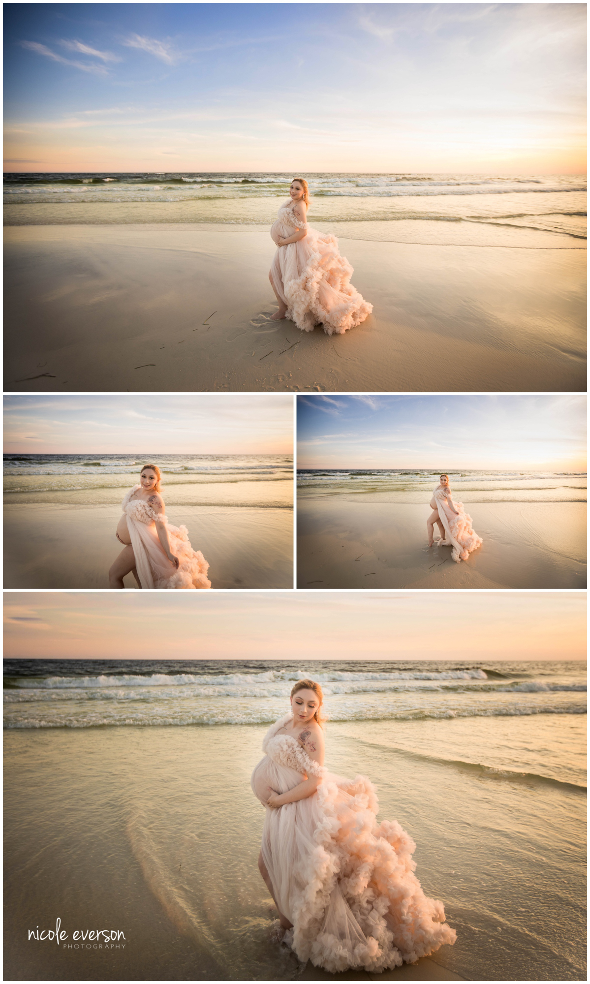 watercolor beach maternity photographer