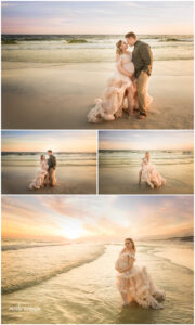 sunset maternity beach photographer