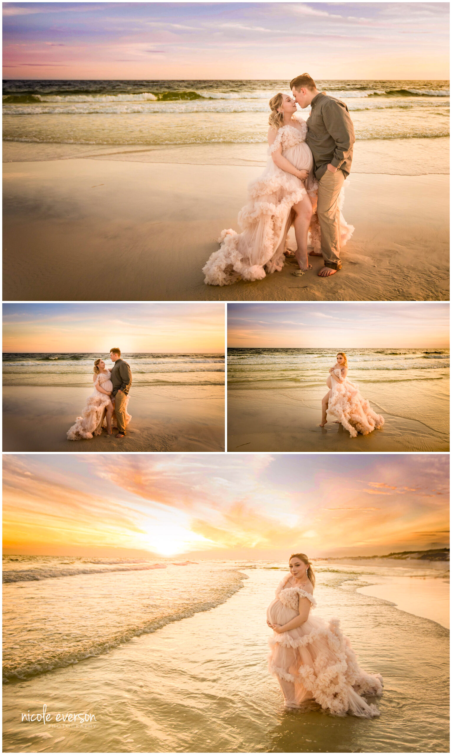 sunset maternity beach photographer